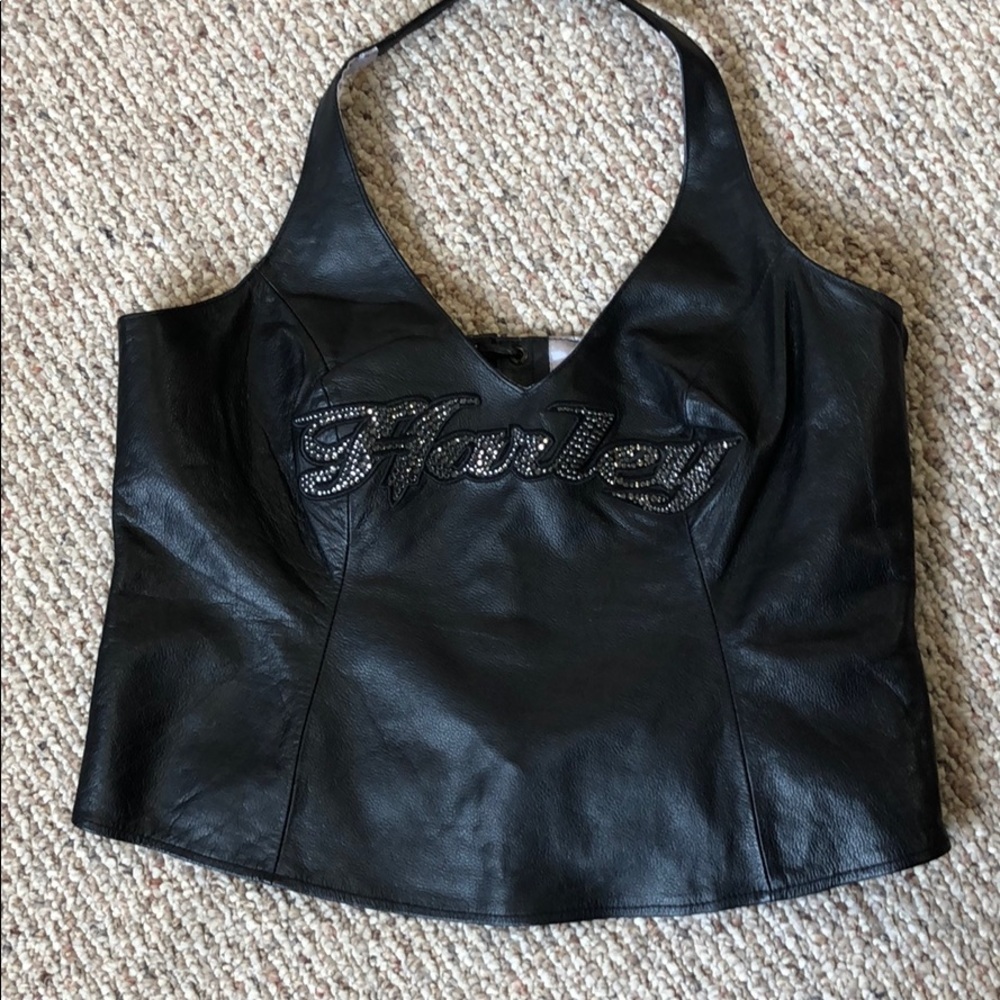 Women’s size large leather Harley Davidson halter